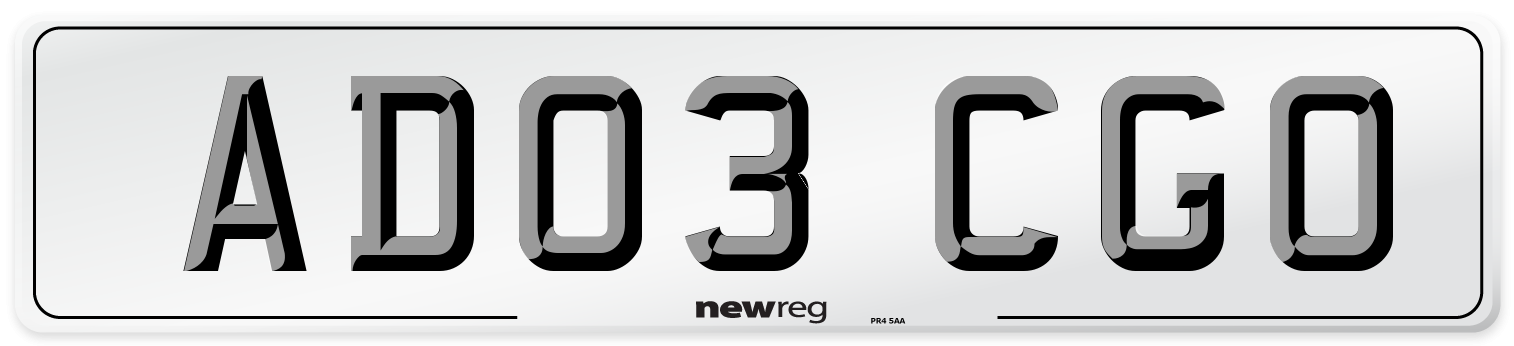 AD03 CGO Number Plate from New Reg